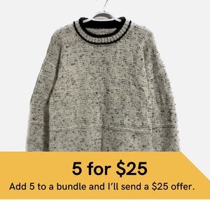 His or hers hand knitted textured crew neck sweater.
CLEARANCE 5 for $25